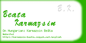 beata karmazsin business card